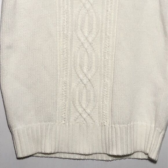 Liz Claiborne Sweater Vest Womens Medium White Pink Tennis V-Neck Cable Knit - Picture 3 of 10
